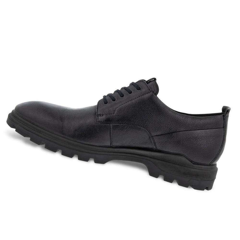 Men's Ecco Citytray Avant Plain Toe Dress Shoes Black | USA 506QMA